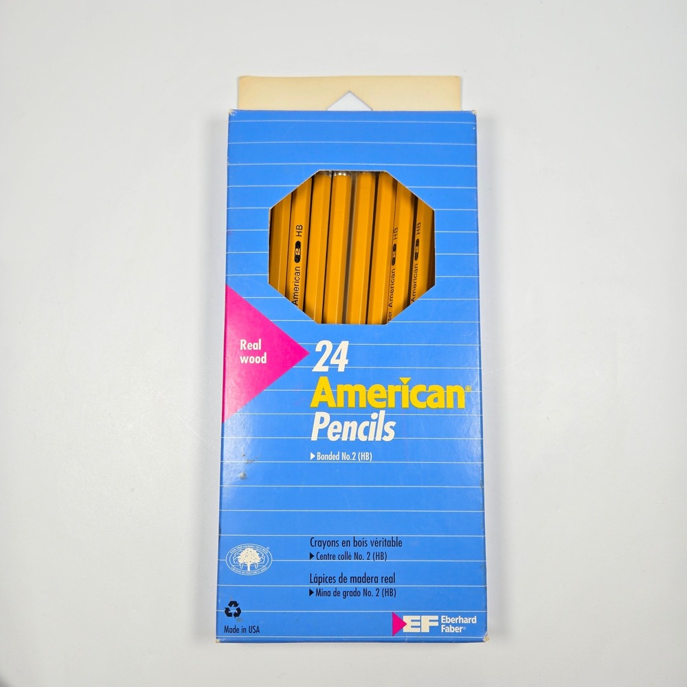 Vintage Eberhard Faber American Pencils No 2 HB Yellow Wood Made in USA 10 Count